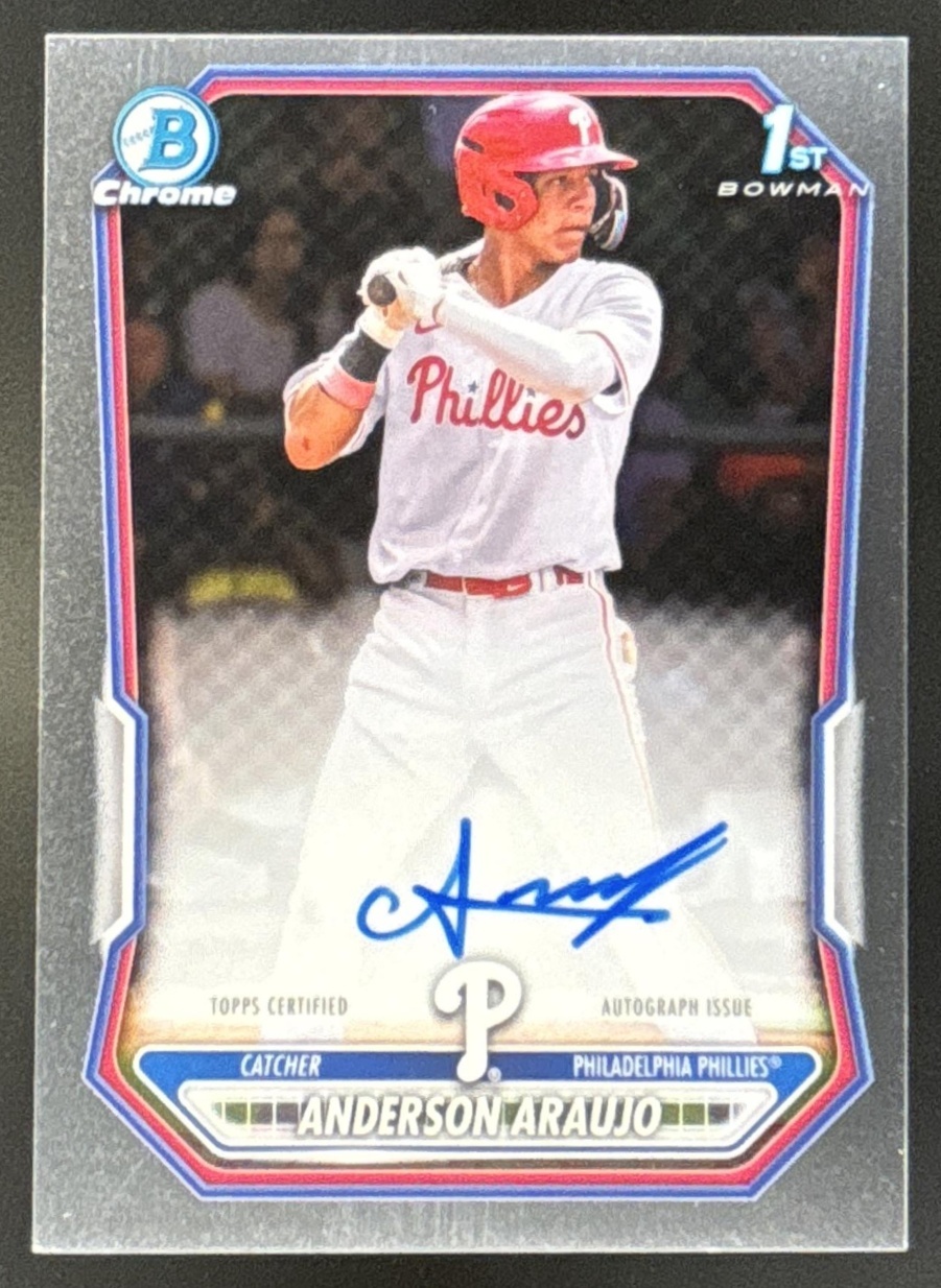 Card image for Anderson Araujo 2026 Bowman Chrome Prospect Auto Philadelphia Phillies