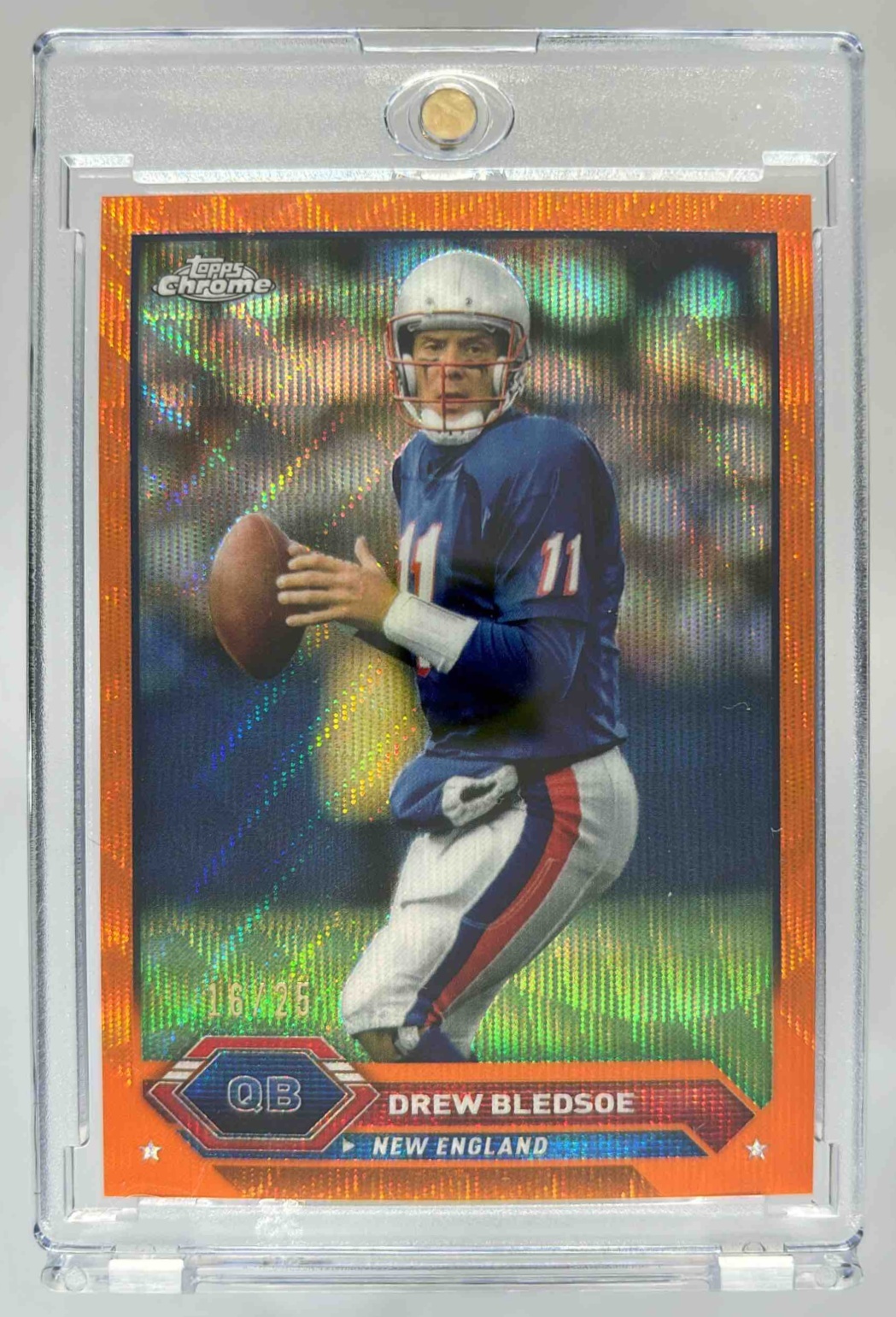 Card image for 2023 Topps Composite Drew Bledsoe Chrome Geometric #22 Patriots