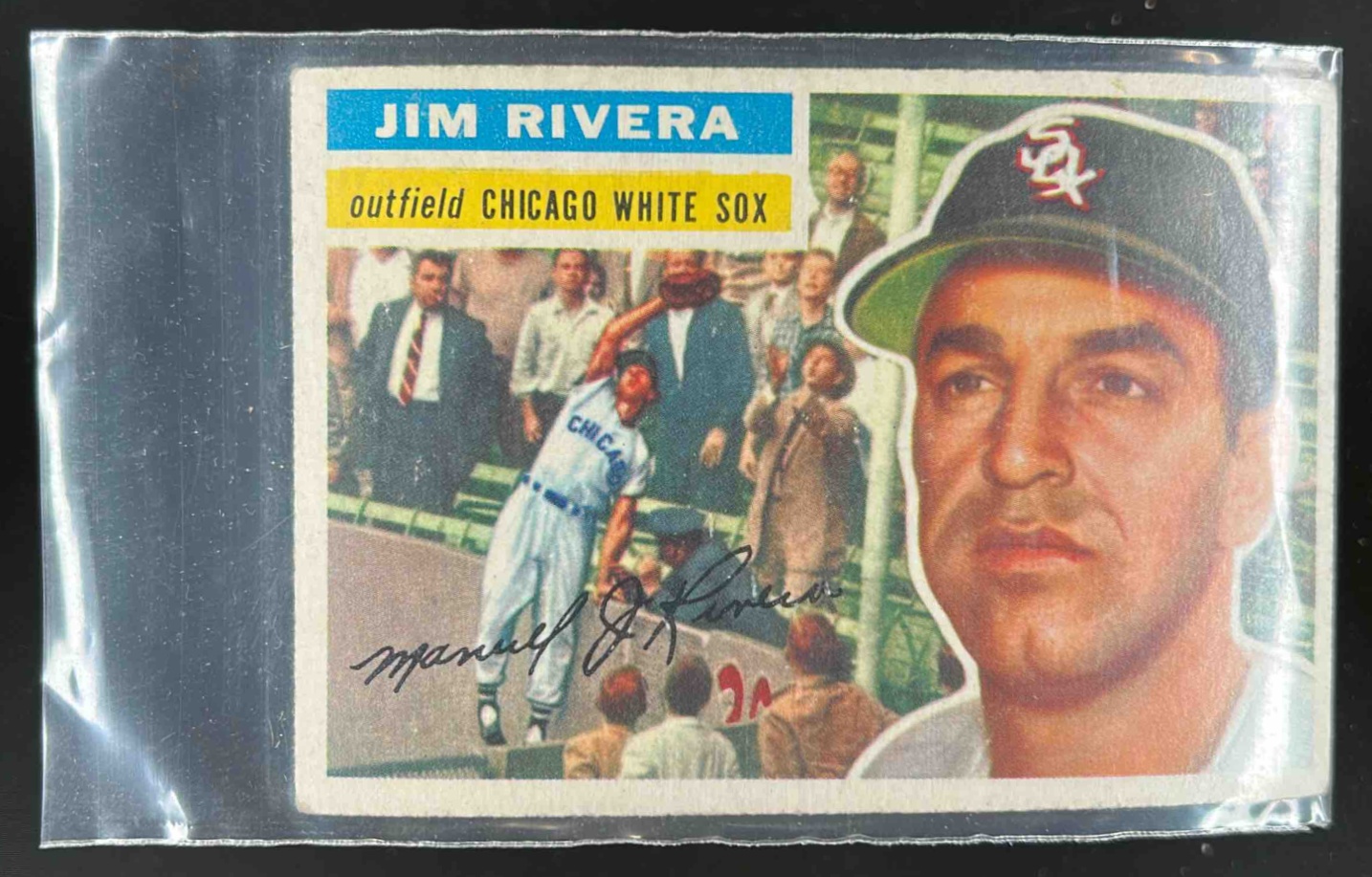 Card image for 1956 TOPPS BASEBALL JIM RIVERA #70B CHICAGO WHITE SOX