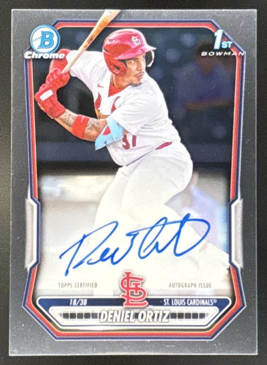 Card image for Deniel Ortiz 2026 Bowman Chrome Prospect Auto St. Louis Cardinals