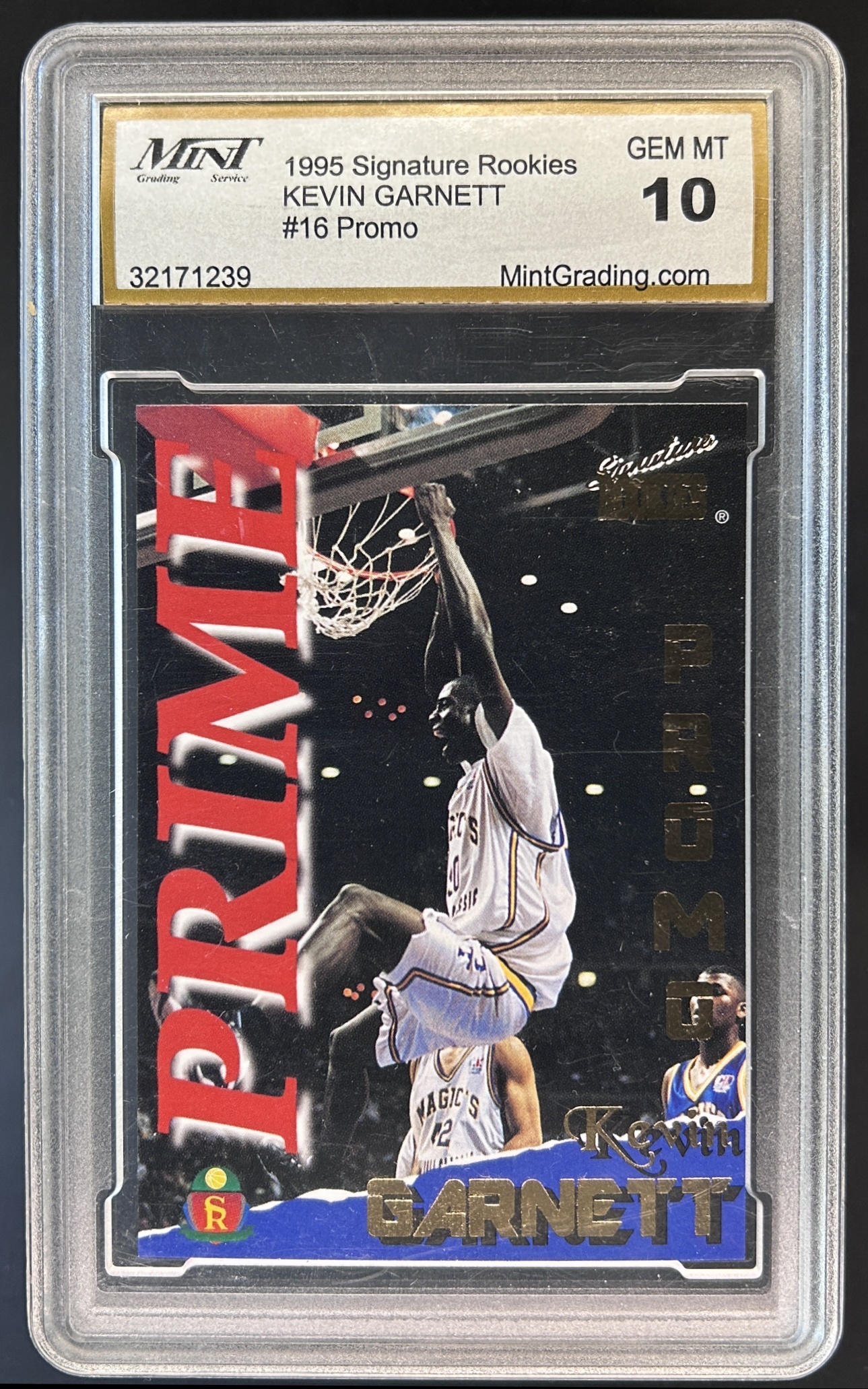 Card image for 1995 SIGNATURE ROOKIES PRIME KEVIN GARNETT #16 PROMO RARE SP MINT 10 GEM MINT