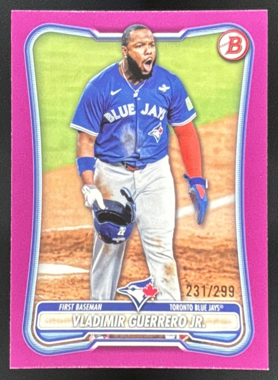 Card image for Vladimir Guerrero Jr. 2026 Bowman Fuchsia Border /299 Toronto Blue Jays