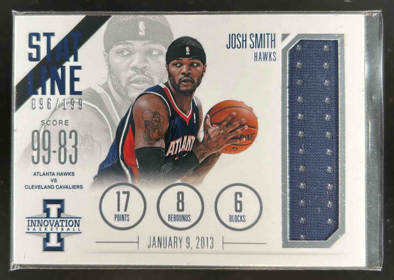 Card image for 2012-13 PANINI INNOVATION JOSH SMITH STAT LINE JERSEYS /199 #15 ATLANTA HAWKS
