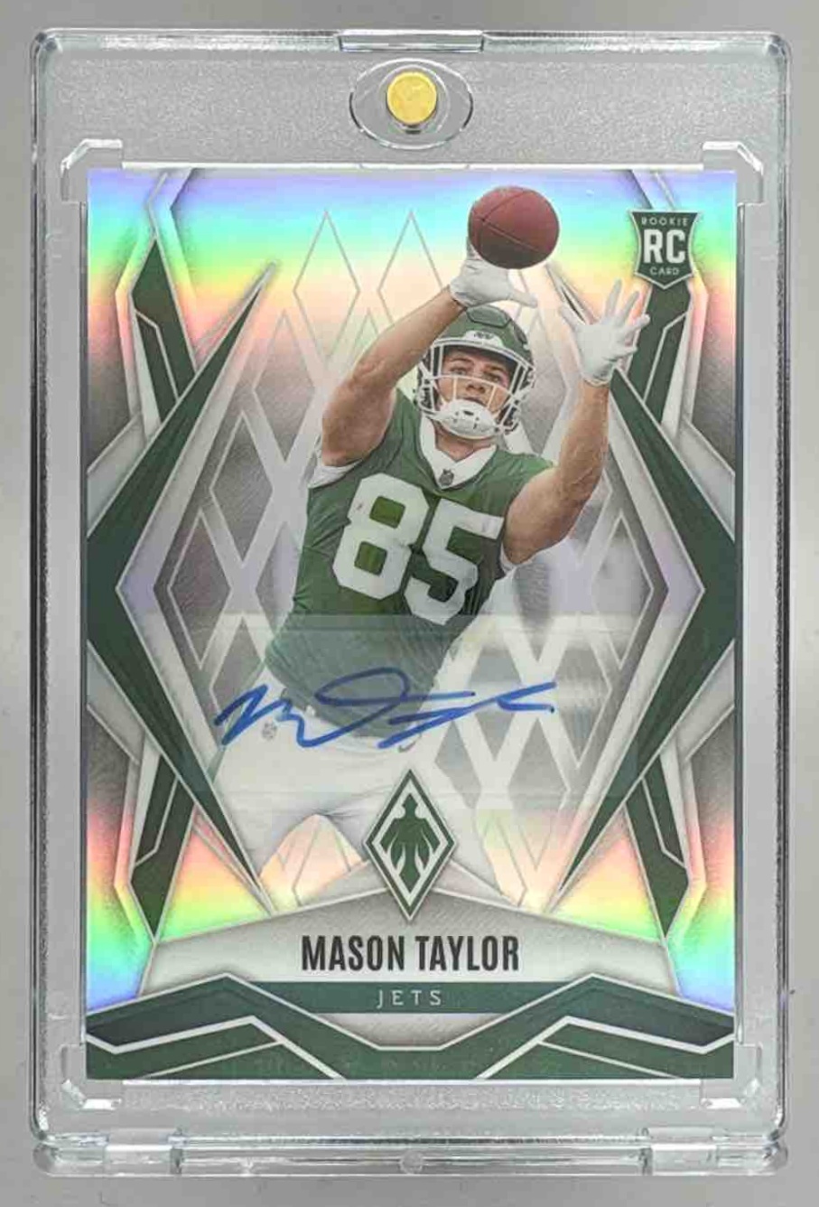 Card image for 2025 Panini Phoenix Mason Taylor Rookies Auto /199 #172 RC Jets