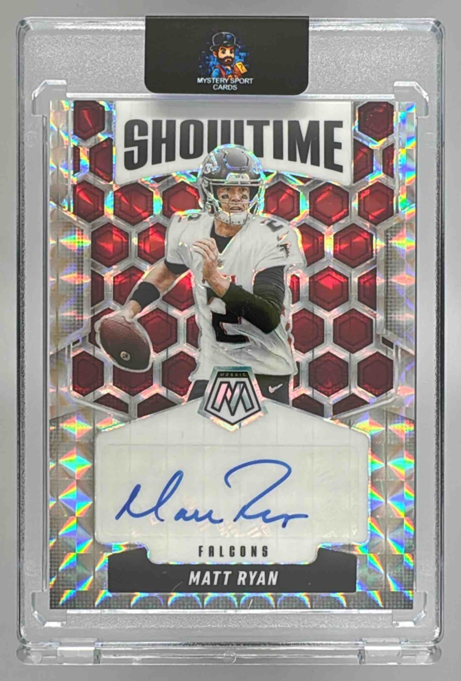 Card image for 2025 Panini Mosaic Matt Ryan Showtime Signatures #SOS-MAT Auto Falcons