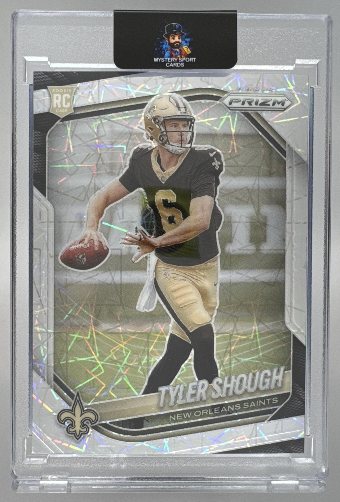 Card image for 2025 Panini Football Prizm Tyler Shough #327 RC New Orleans Saints