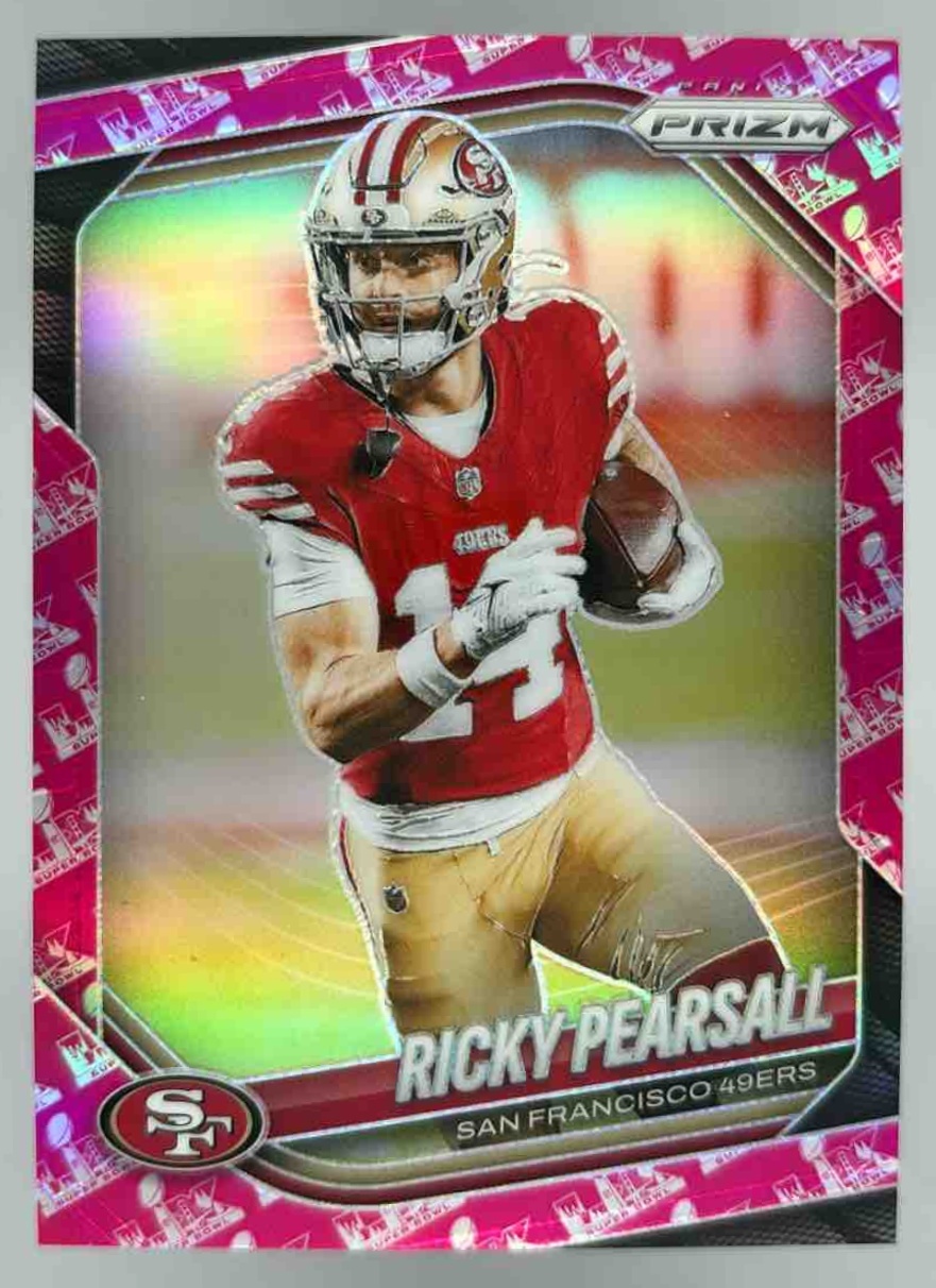 Card image for 2025 Panini Prizm Ricky Pearsall Super Bowl LX /60 #99 49ers