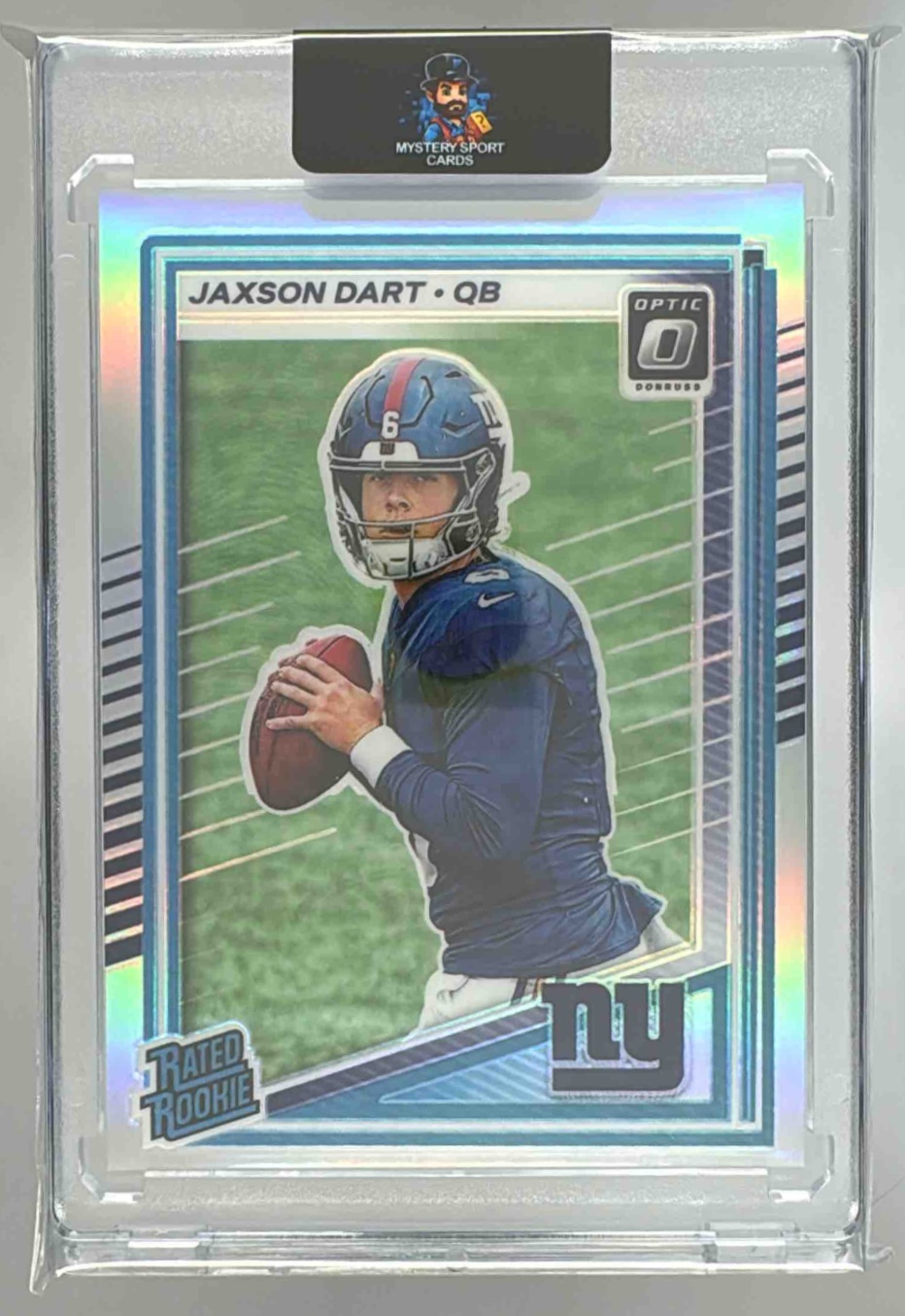 Card image for 2025 Panini Donruss Optic Jaxson Dart Rated Rookie Holo Prizm #273 Giants