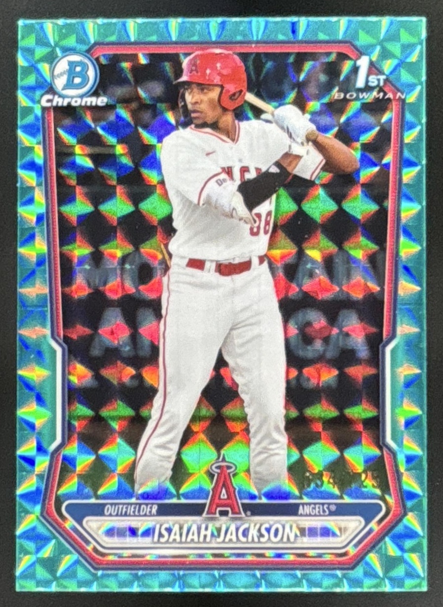 Card image for 2026 Bowman Isaiah Jackson Chrome Aqua Geometric Refractor /125 1st Prospect