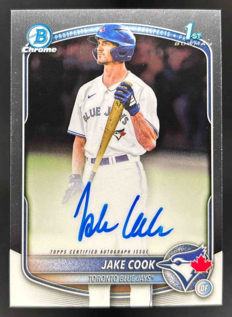Card image for 2025 Bowman Draft Jake Cook Chrome Prospect Auto #CPA-JC Blue Jays
