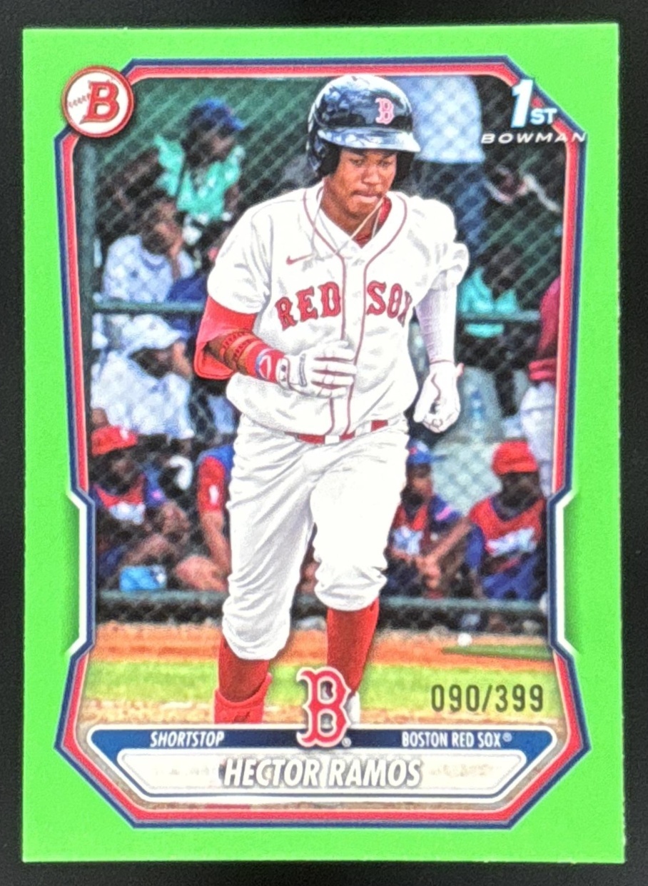 Card image for Hector Ramos 2026 Bowman Green Border /99 Prospects Boston Red Sox
