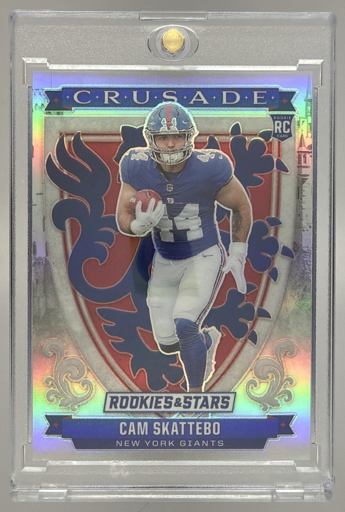 Card image for 2025 Panini Rookies & Stars Cam Skattebo Crusade Silver #21 RC Giants