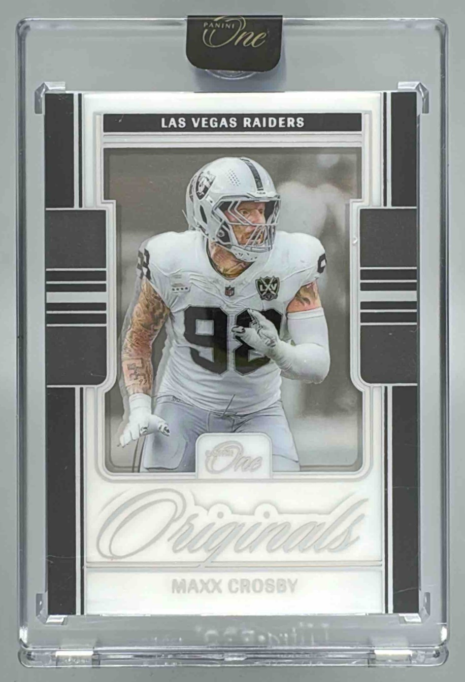 Card image for 2024 Panini Football One Maxx Crosby Originals #OO-MCY Las Vegas Raiders