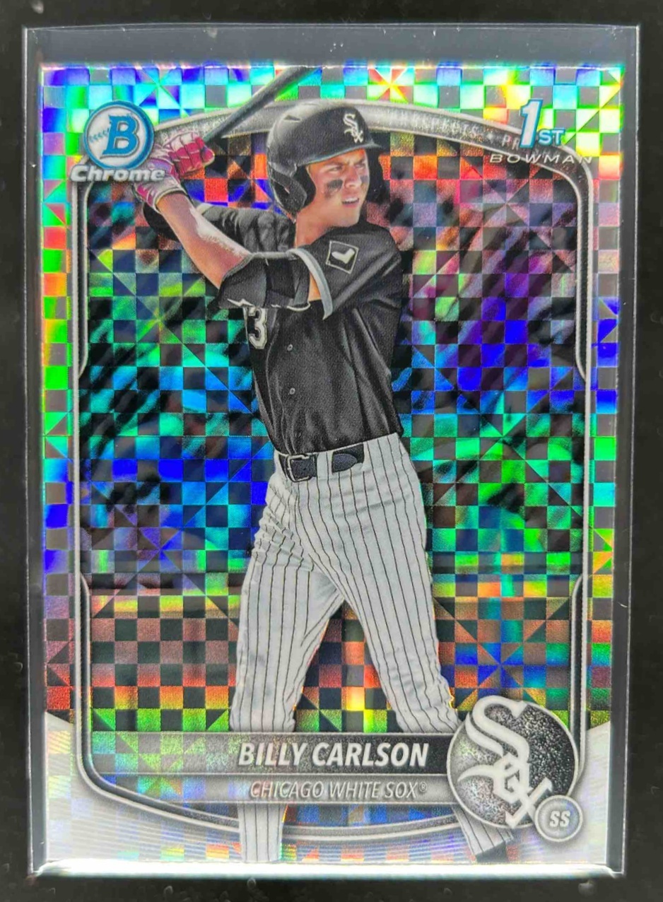 Card image for Billy Carlson 2025 Bowman Draft Chrome X-Fractor