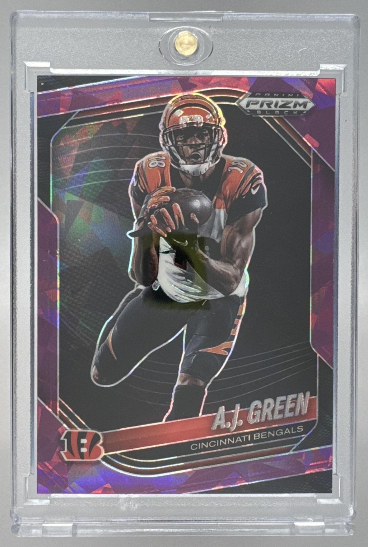 Card image for 2025 Panini Prizm Black A.J. Green Purple Ice /149 #26 Bengals