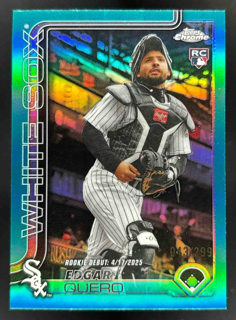 Card image for 2025 Topps Chrome Update Edgar Quero Teal Refractor /299 #USC169 RC White Sox