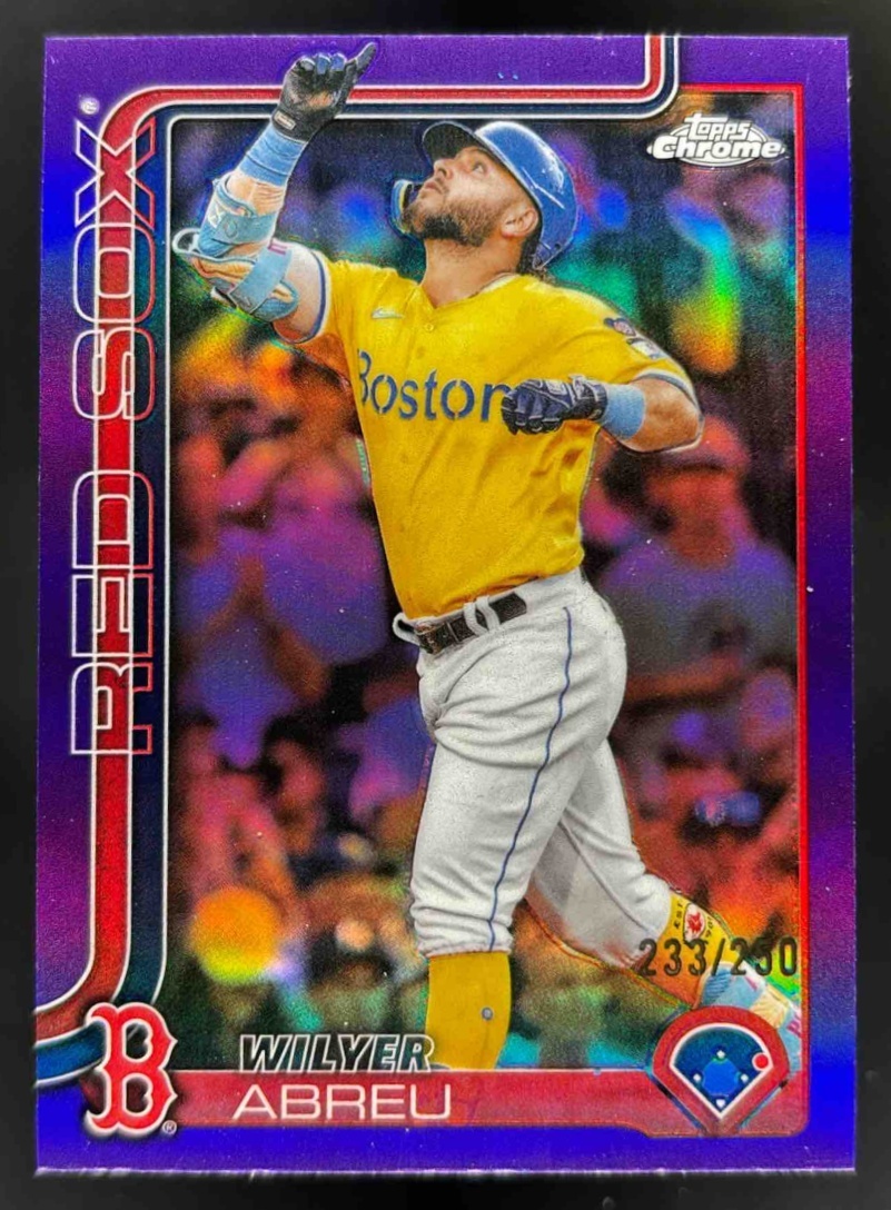 Card image for 2025 Topps Chrome Update Wilyer Abreu Purple Refractor /250 #USC118 Red Sox