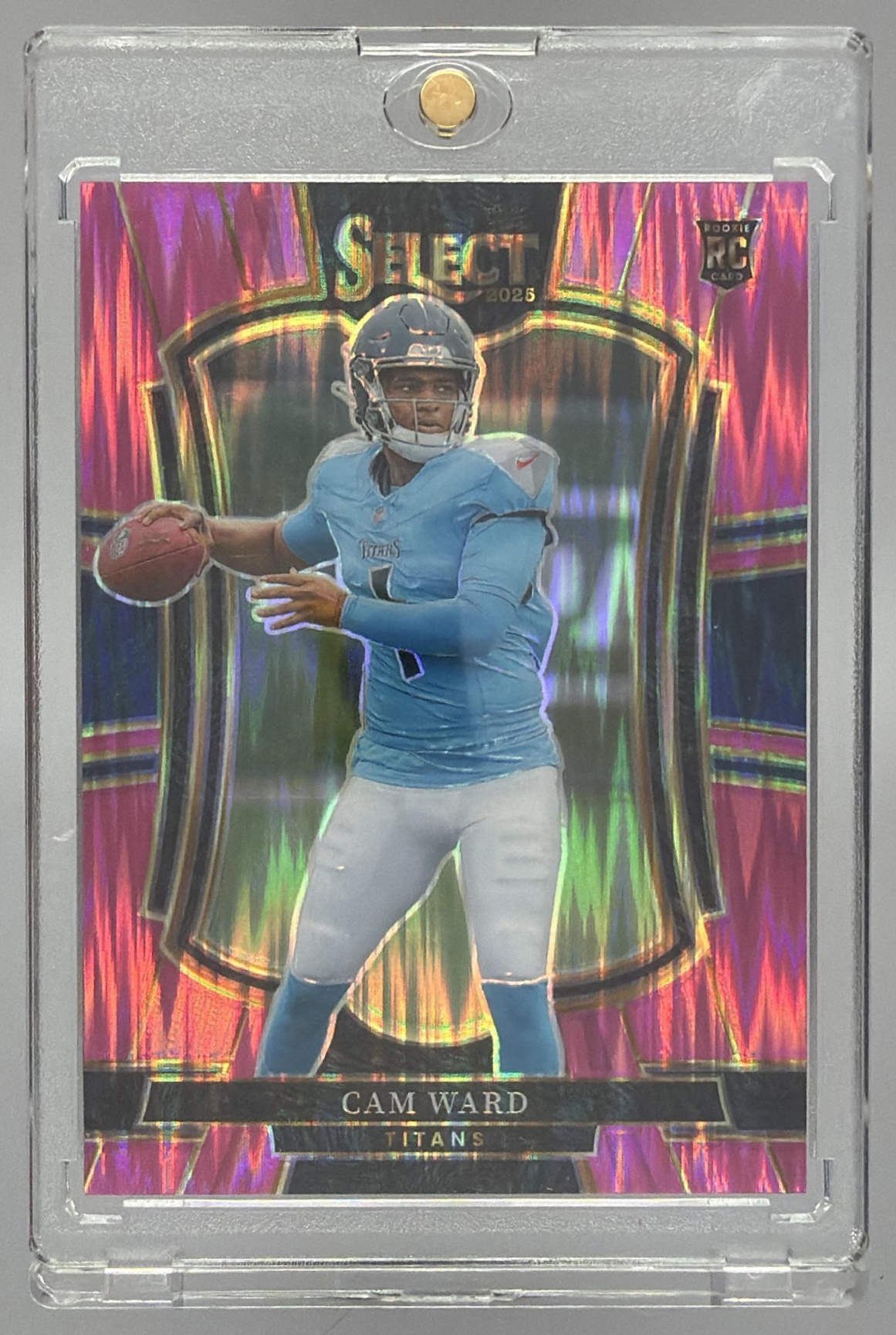 Card image for 2025 Panini Football Select Cam Ward Premier Level #126 RC Tennessee Titans
