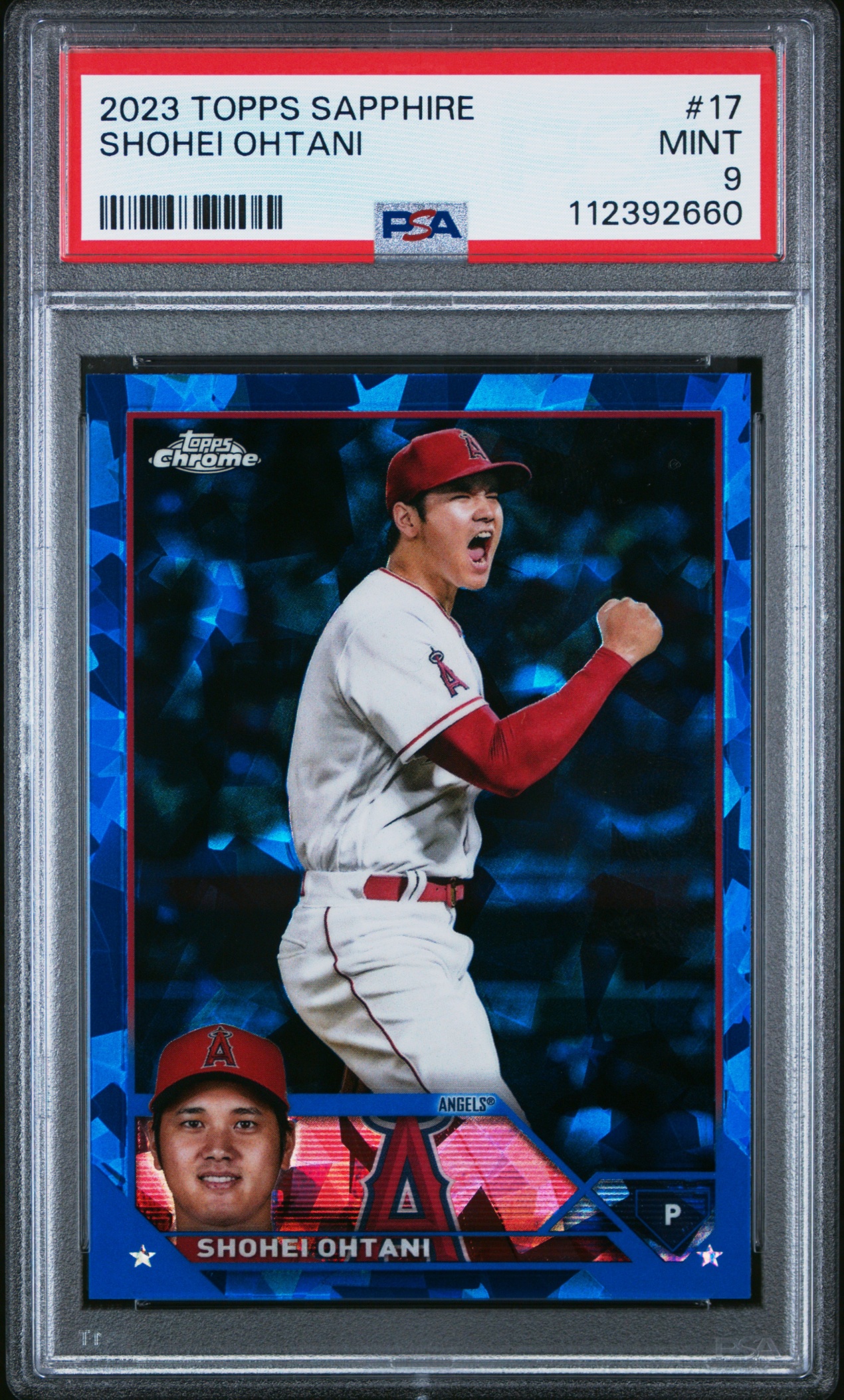 2023 Topps Baseball Chrome Sapphire Shohei Ohtani #17 Los Angeles Angels PSA 9