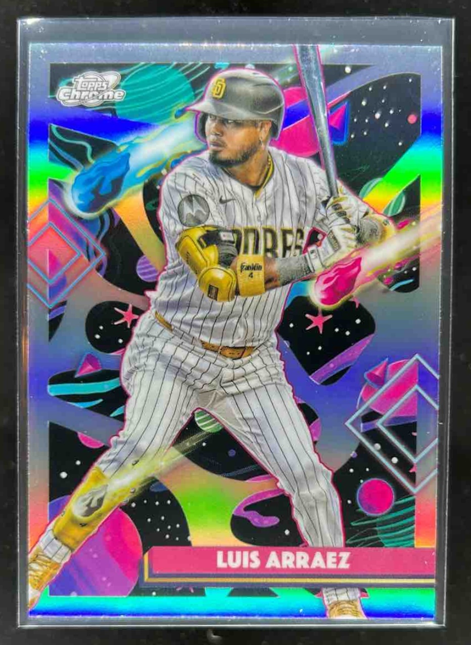 Card image for Luis Arraez 2025 Topps Baseball Cosmic Chrome Refractor San Diego Padres
