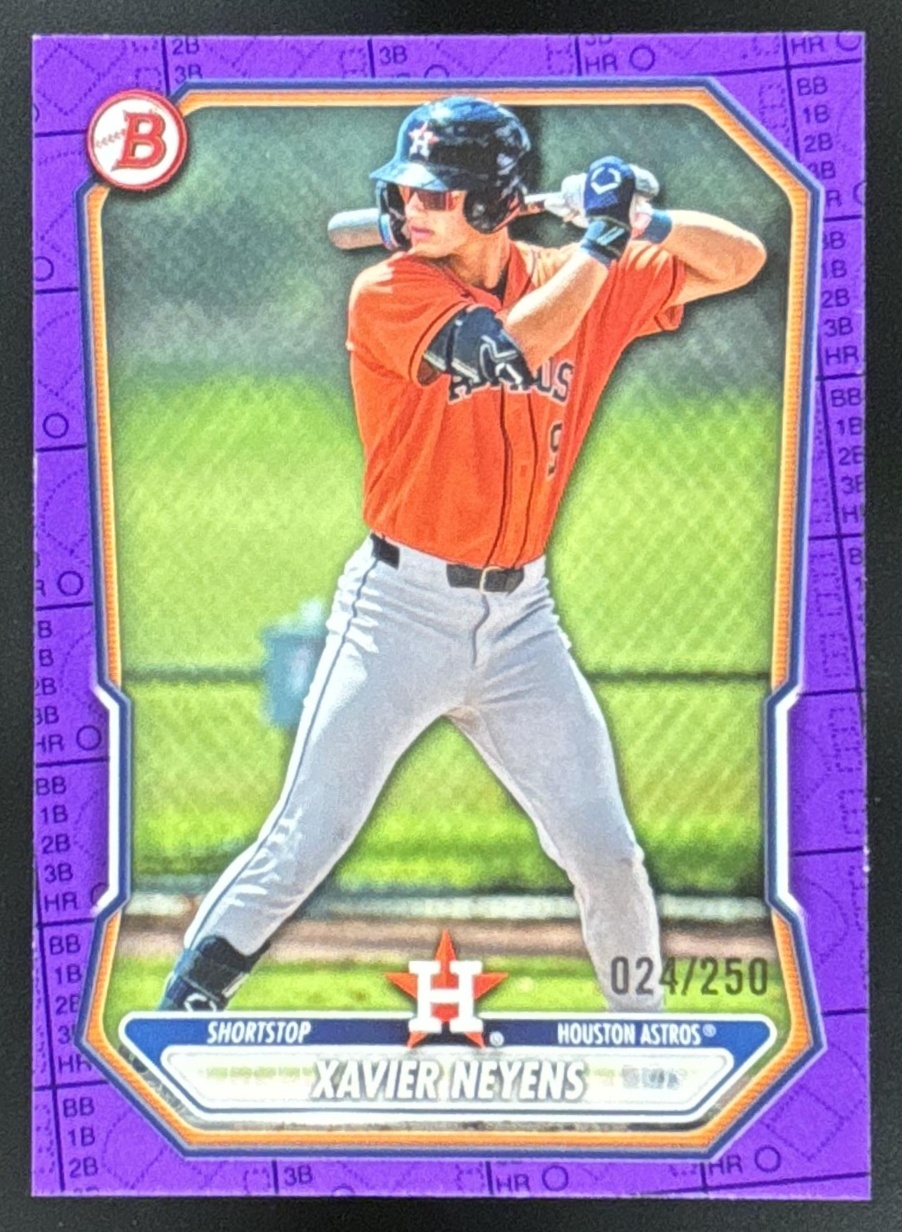 Card image for Xavier Neyens 2026 Bowman Purple Pattern /250 Prospects Houston Astros