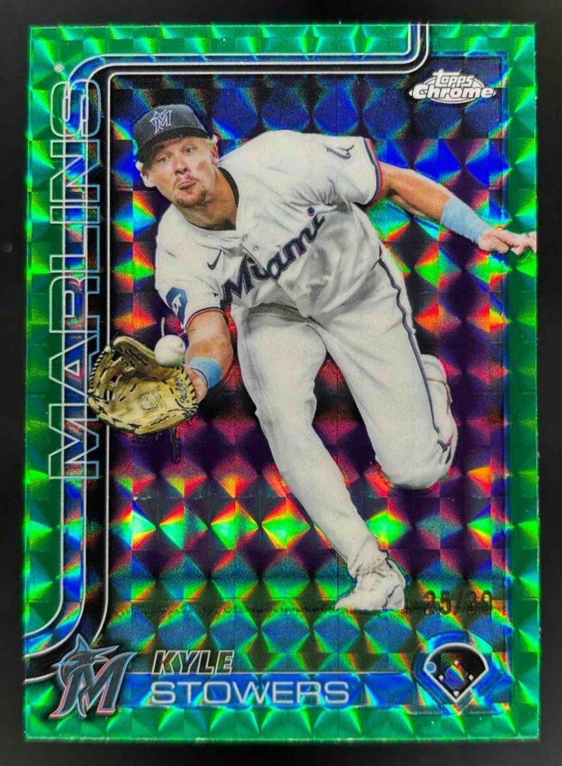 Card image for 2025 Topps Chrome Update Kyle Stowers Green Geometric Refractor /99