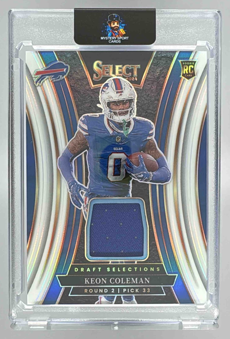 Card image for 2024 Panini Select Keon Coleman Draft Selections Memorabilia White Prizm /75 #DSM-KCN MEM RC Bills