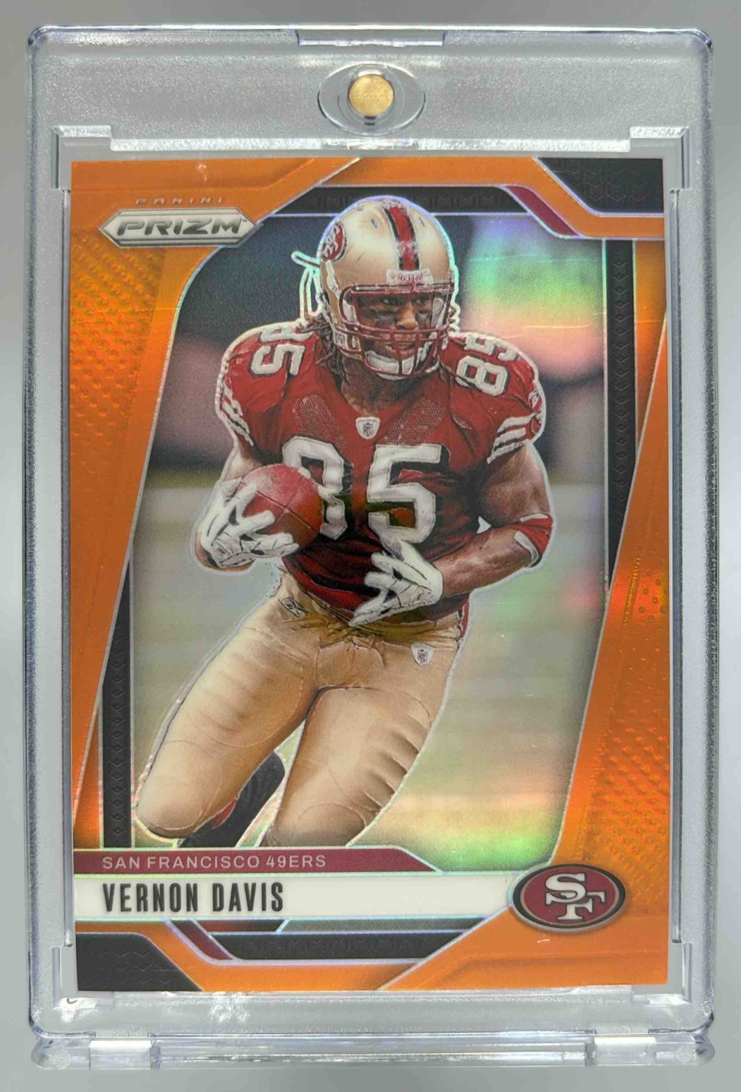 Card image for 2024 Panini Football Prizm Vernon Davis Orange /249 #258 San Francisco 49ers