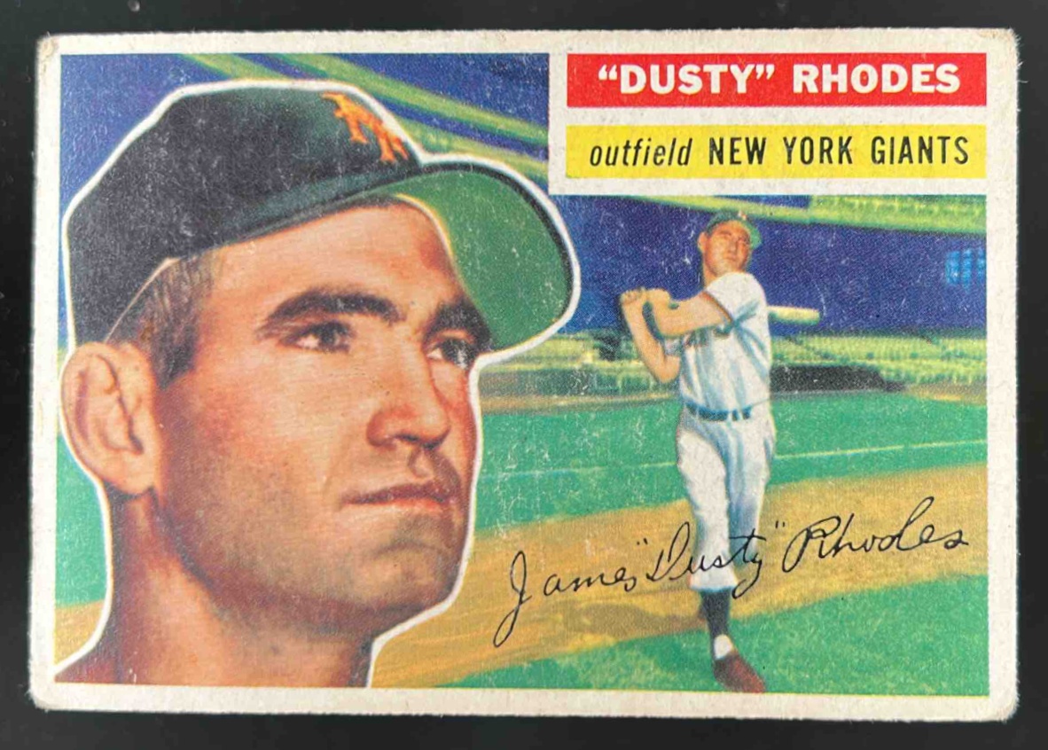 Card image for 1956 TOPPS BASEBALL DUSTY RHODES #50A NEW YORK GIANTS