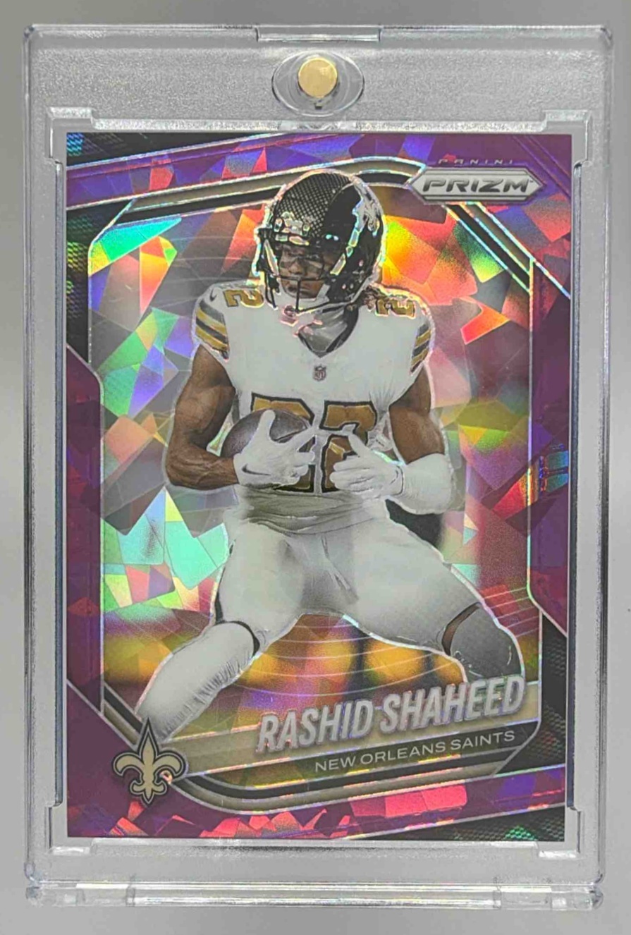 Card image for 2025 Panini Prizm Rashid Shaheed Purple Ice /225 #194 Saints