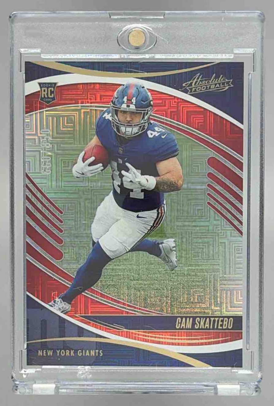 Card image for 2025 Panini Football Absolute Cam Skattebo Rookies #110 RC New York Giants