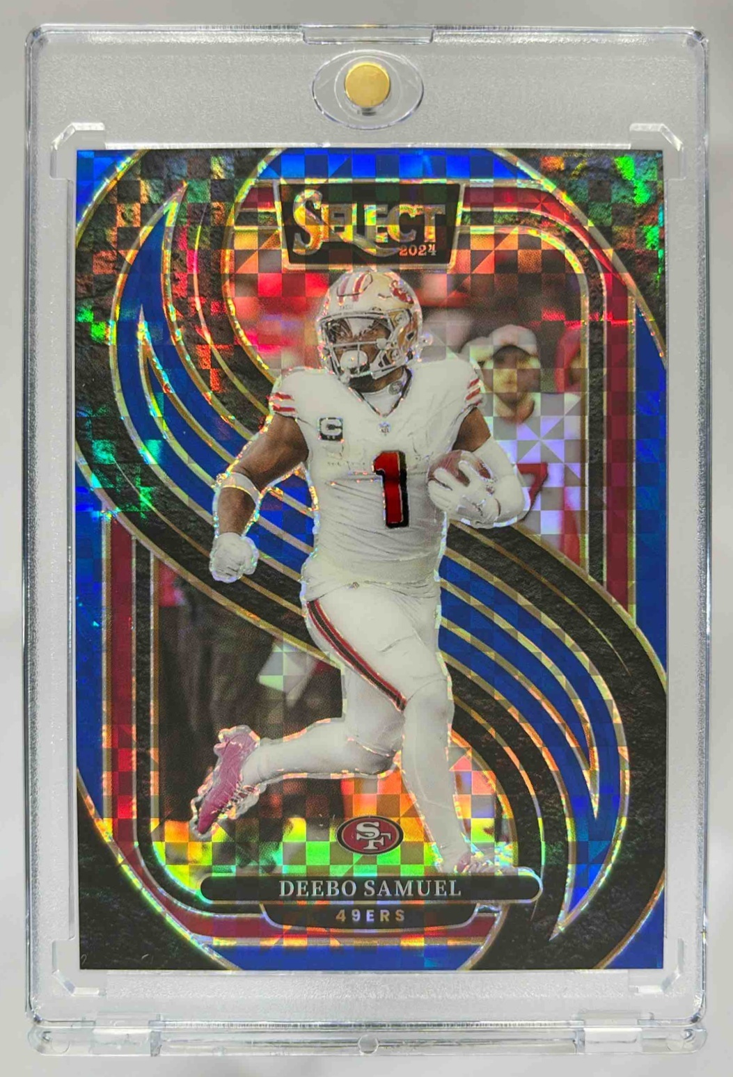 Card image for 2024 Panini Select Deebo Samuel Premier Blue Prizm /175 #146 49ers