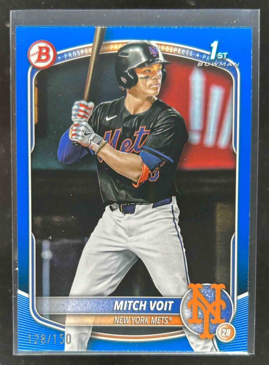 Card image for Mitch Voit 2025 Bowman Draft Blue Border /150