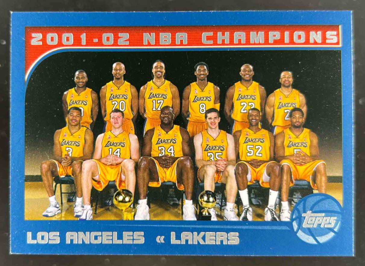 Card image for 2002-03 TOPPS 2001-02 NBA CHAMPIONS #184 LOS ANGELES LAKERS