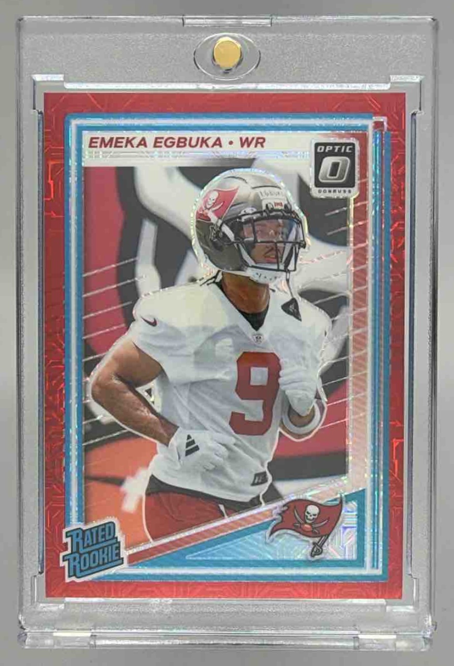 Card image for 2025 Panini Donruss Optic Emeka Egbuka Rated Rookie #265 Buccaneers