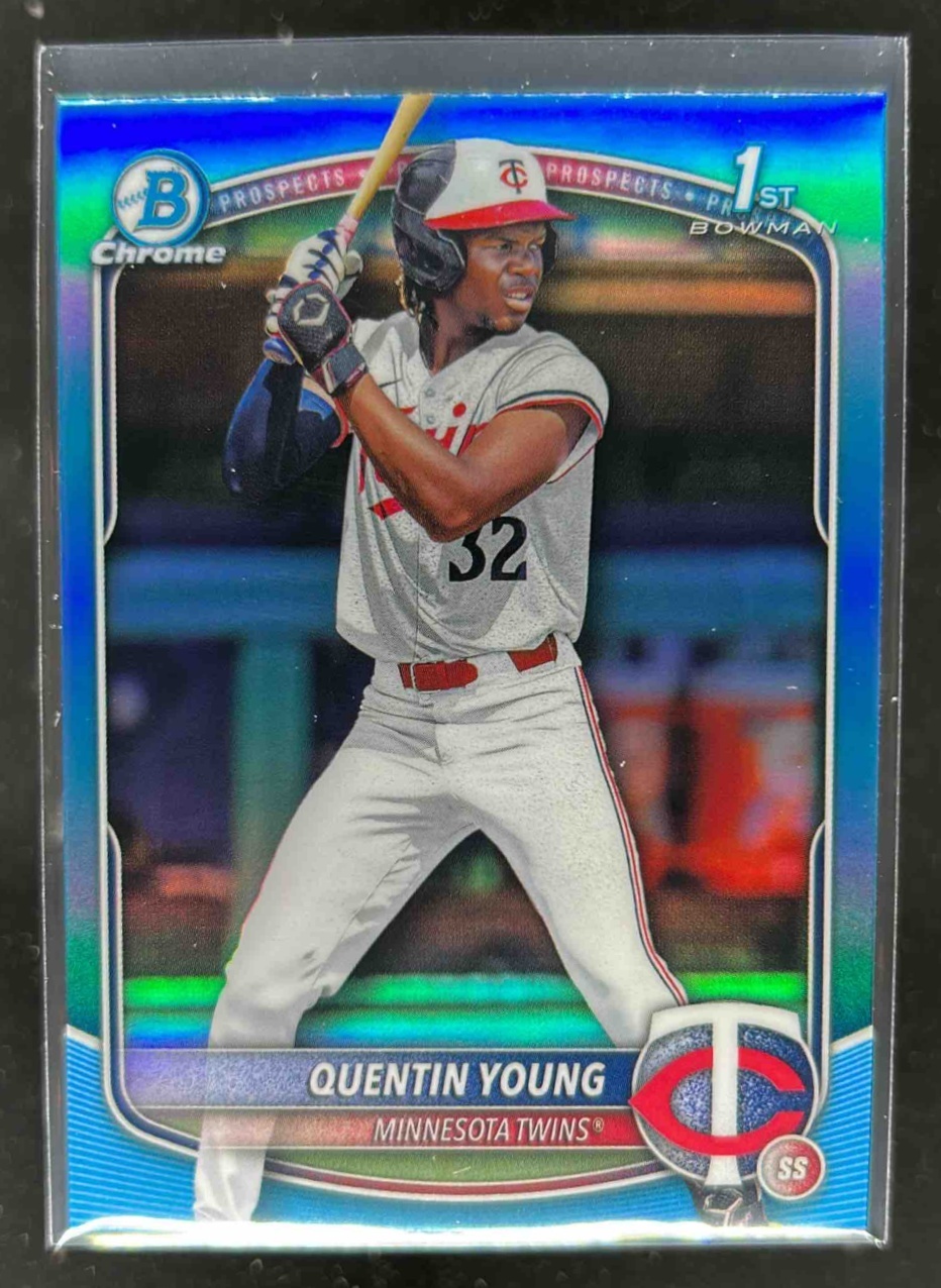 Card image for Quentin Young 2025 Bowman Draft Chrome Sky Blue Refractor