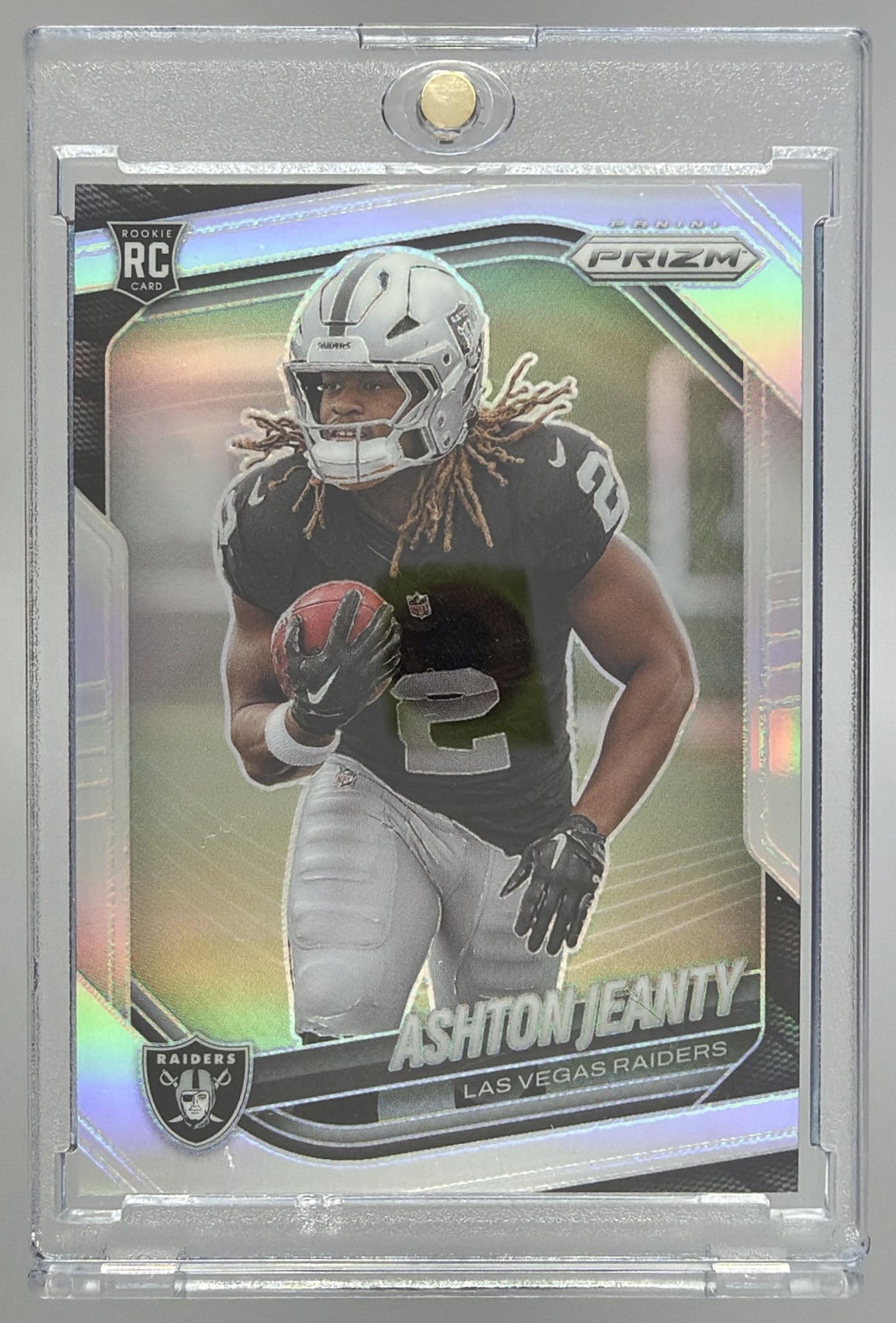 Card image for 2025 Panini Football Prizm Ashton Jeanty #315 RC Las Vegas Raiders