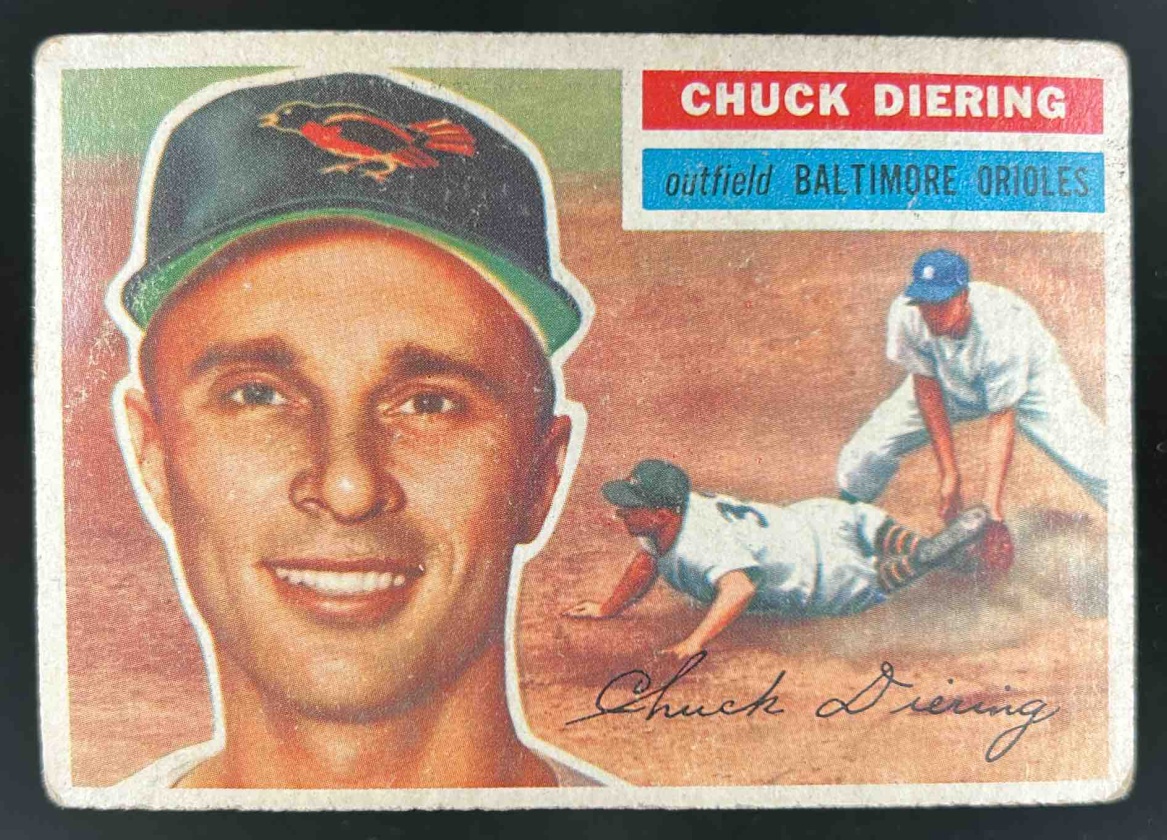 Card image for 1956 TOPPS BASEBALL CHUCK DIERING #19A BALTIMORE ORIOLES