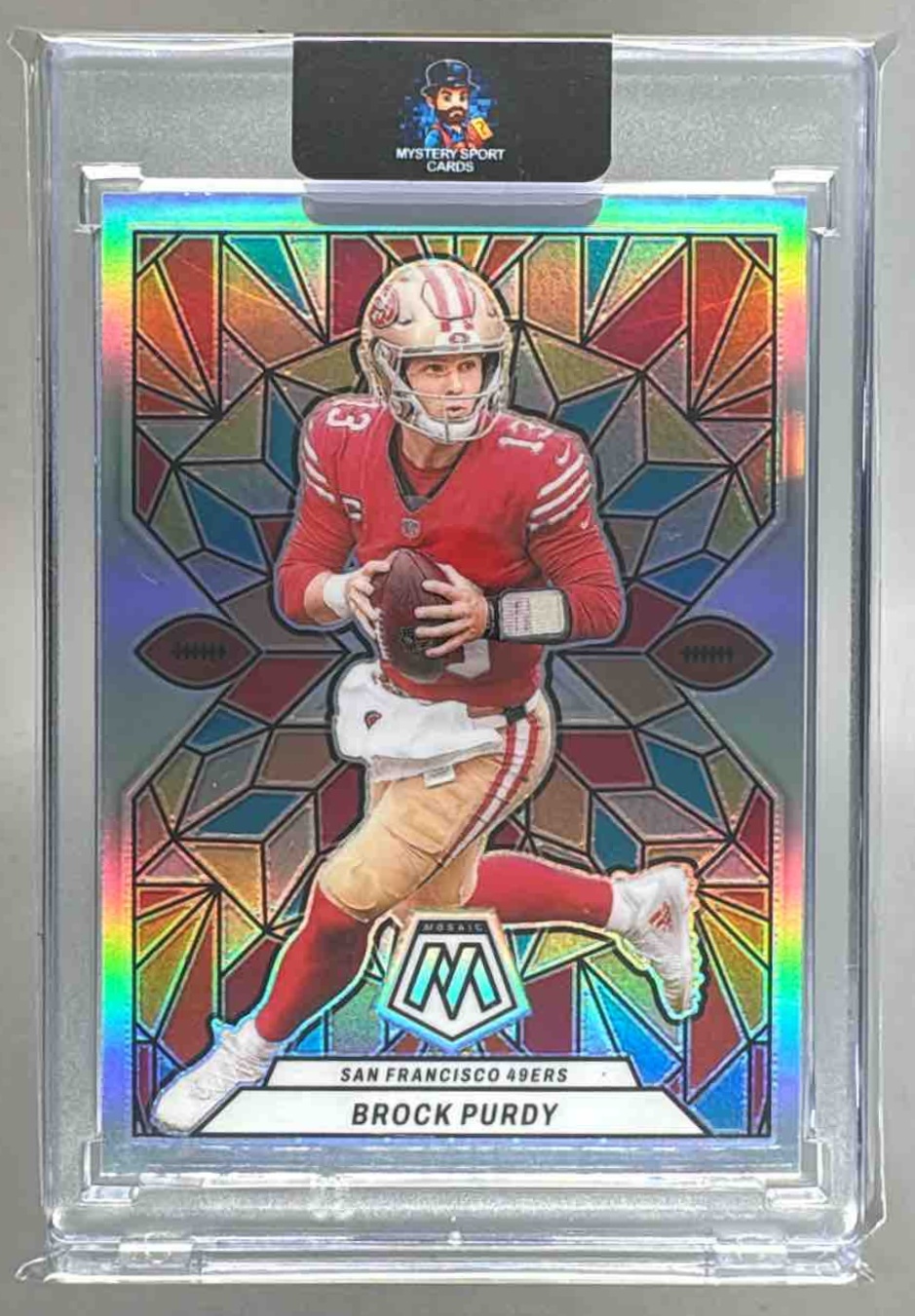Card image for 2024 Panini Football Mosaic Brock Purdy Stained Glass #SG-7 San Francisco 49ers