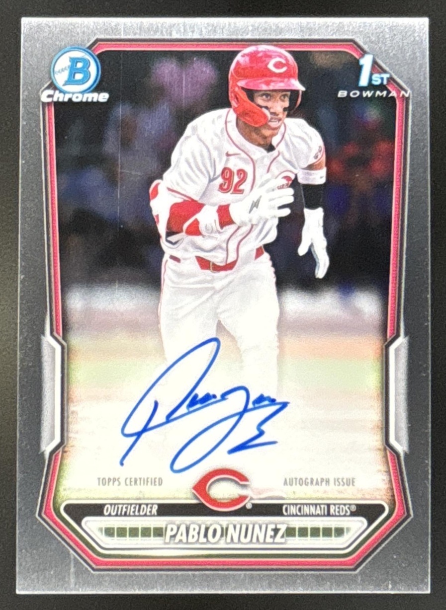 Card image for Pablo Nunez 2026 Bowman Chrome Prospect Auto Cincinnati Reds