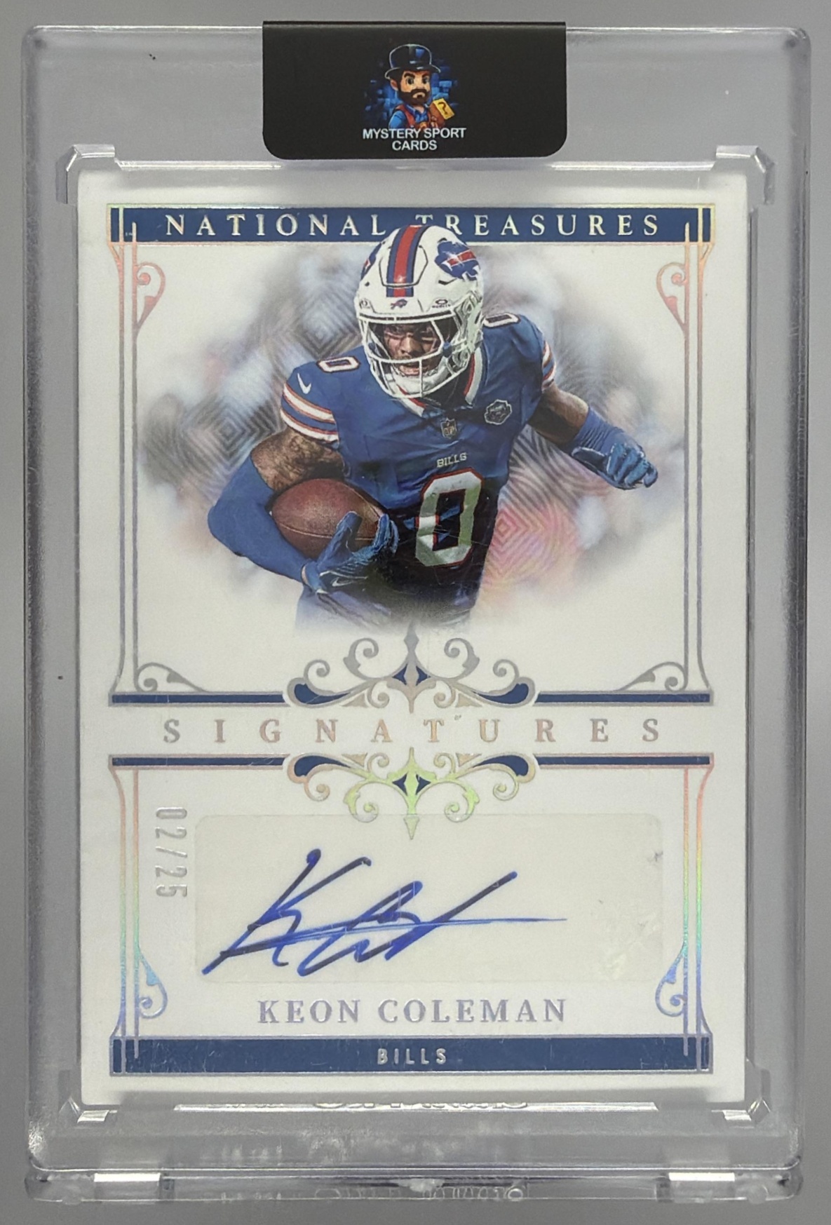Card image for 2025 Panini National Treasures Keon Coleman Signatures Holo Silver /25 #SIG-KCN Auto Bills