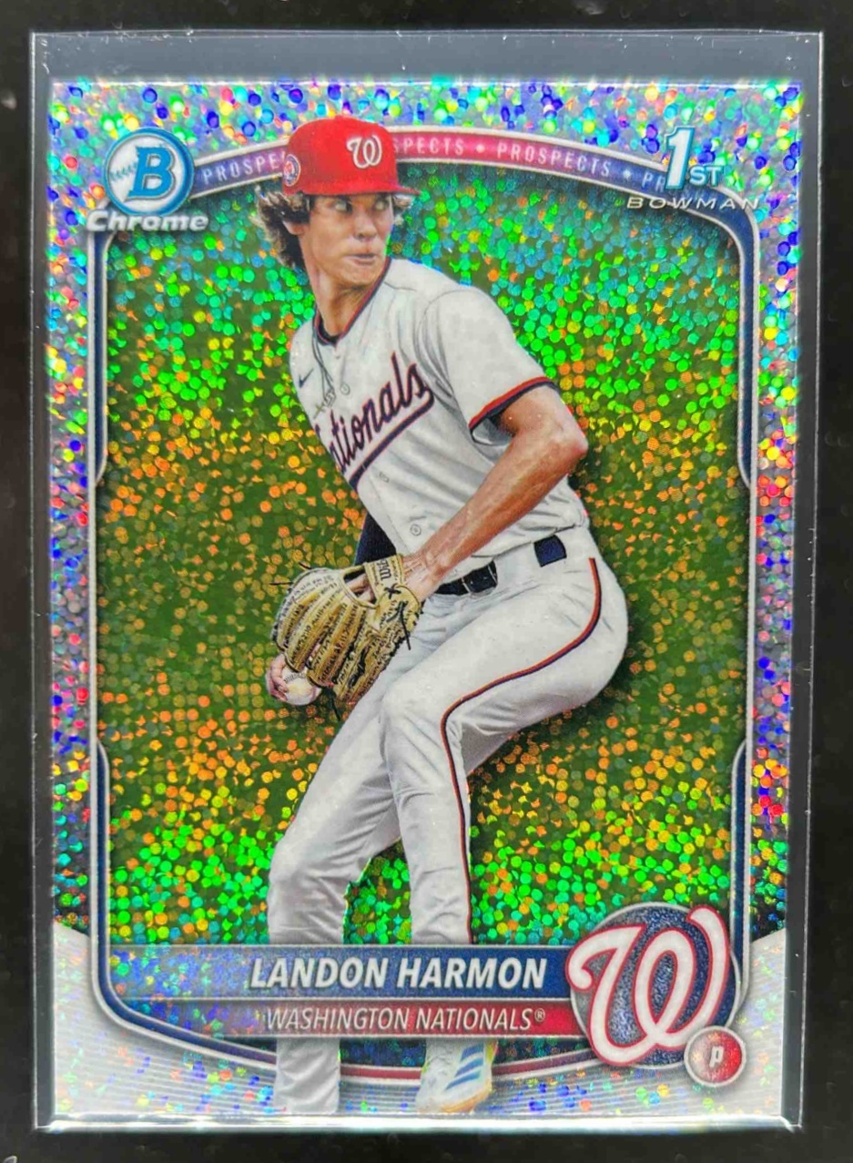 Card image for Landon Harmon 2025 Bowman Draft Chrome Sparkle Refractor