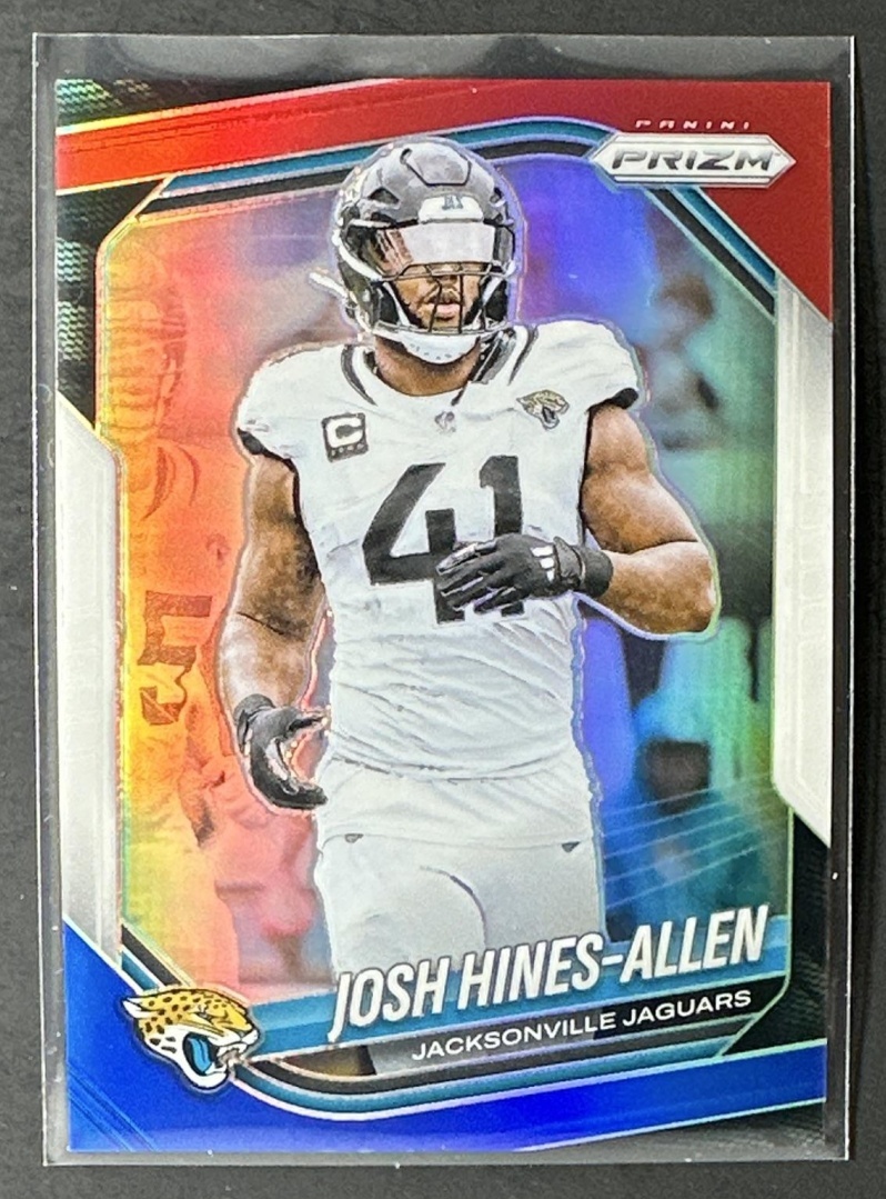 Card image for 2025 Panini Prizm Josh Hines-Allen #43 Red White & Blue Jaguars