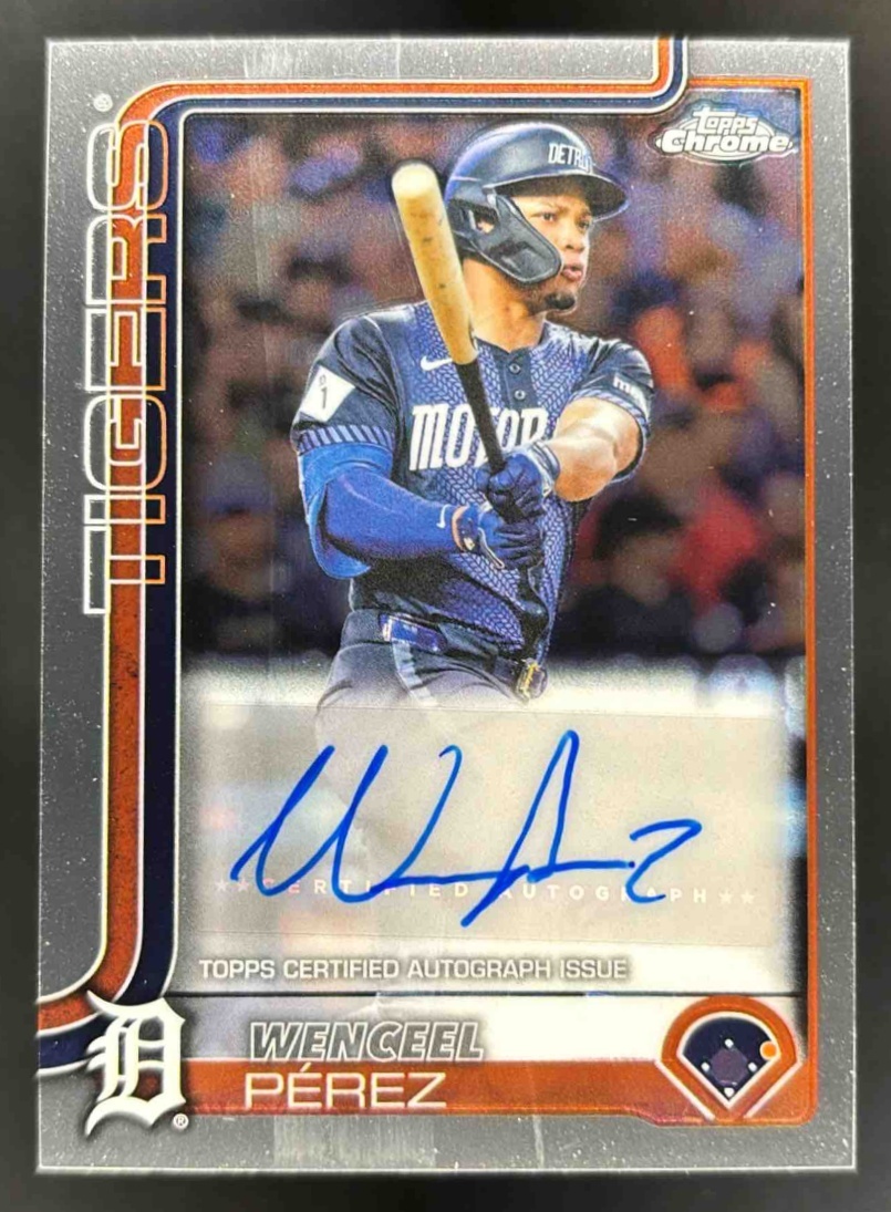 Card image for 2025 Topps Chrome Update Wenceel Perez Auto #AC-WP Tigers