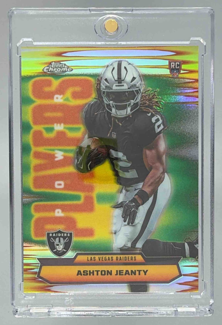 Card image for 2025 Topps Chrome Ashton Jeanty Power Players Refractor #PP-14 RC Raiders