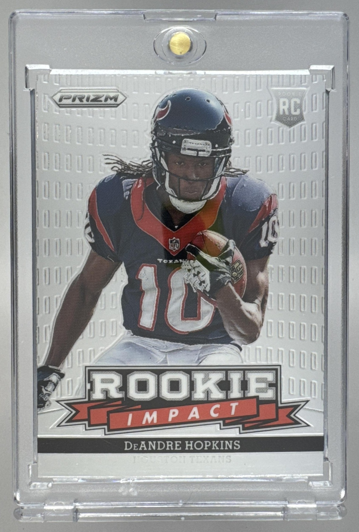 Card image for 2013 Panini Football Prizm DeAndre Hopkins Rookie Impact #13 RC Houston Texans