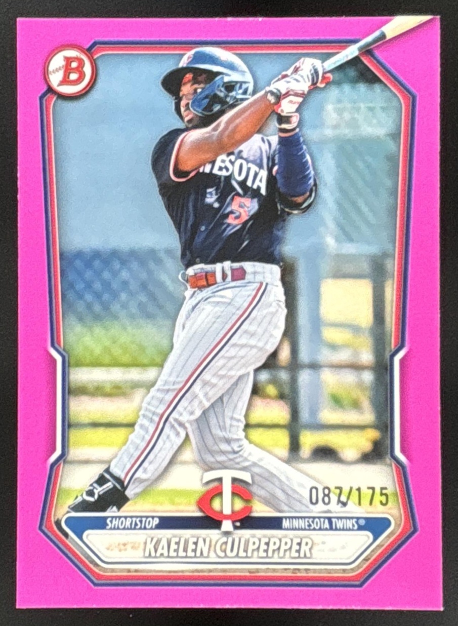 Card image for Kaelen Culpepper 2026 Bowman Pink Border /175 Prospects Minnesota Twins