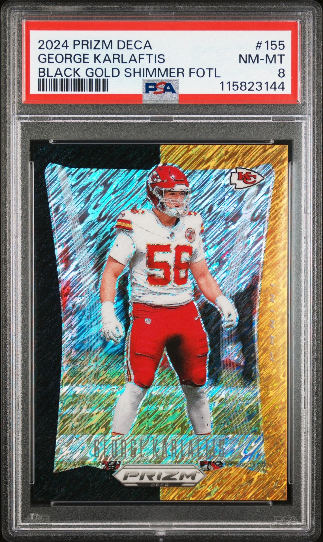 Card image for 2024 Panini Prizm Deca George Karlaftis Mojo /30 #155 Chiefs