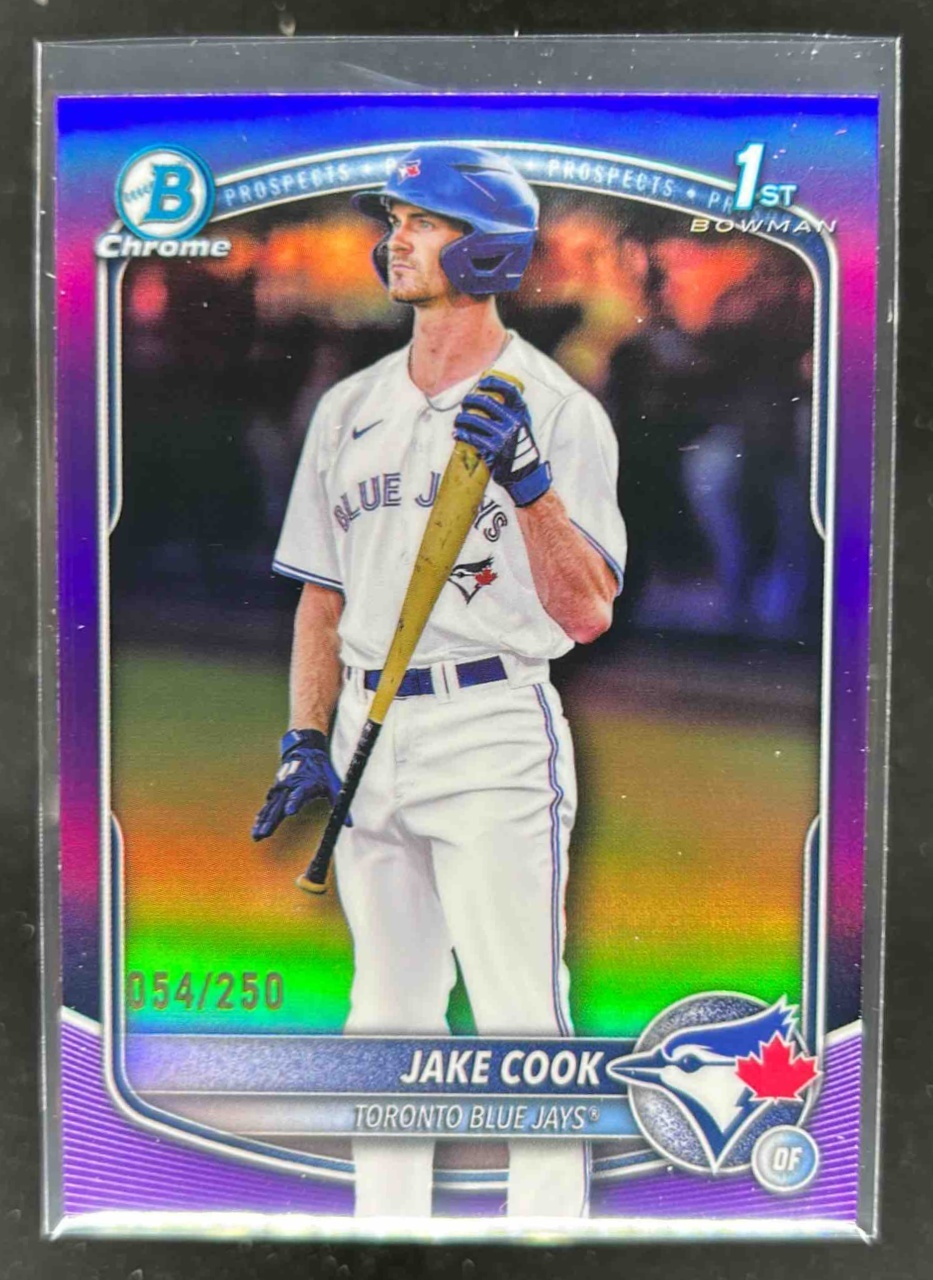 Card image for Jake Cook 2025 Bowman Draft Chrome Purple Refractor /250