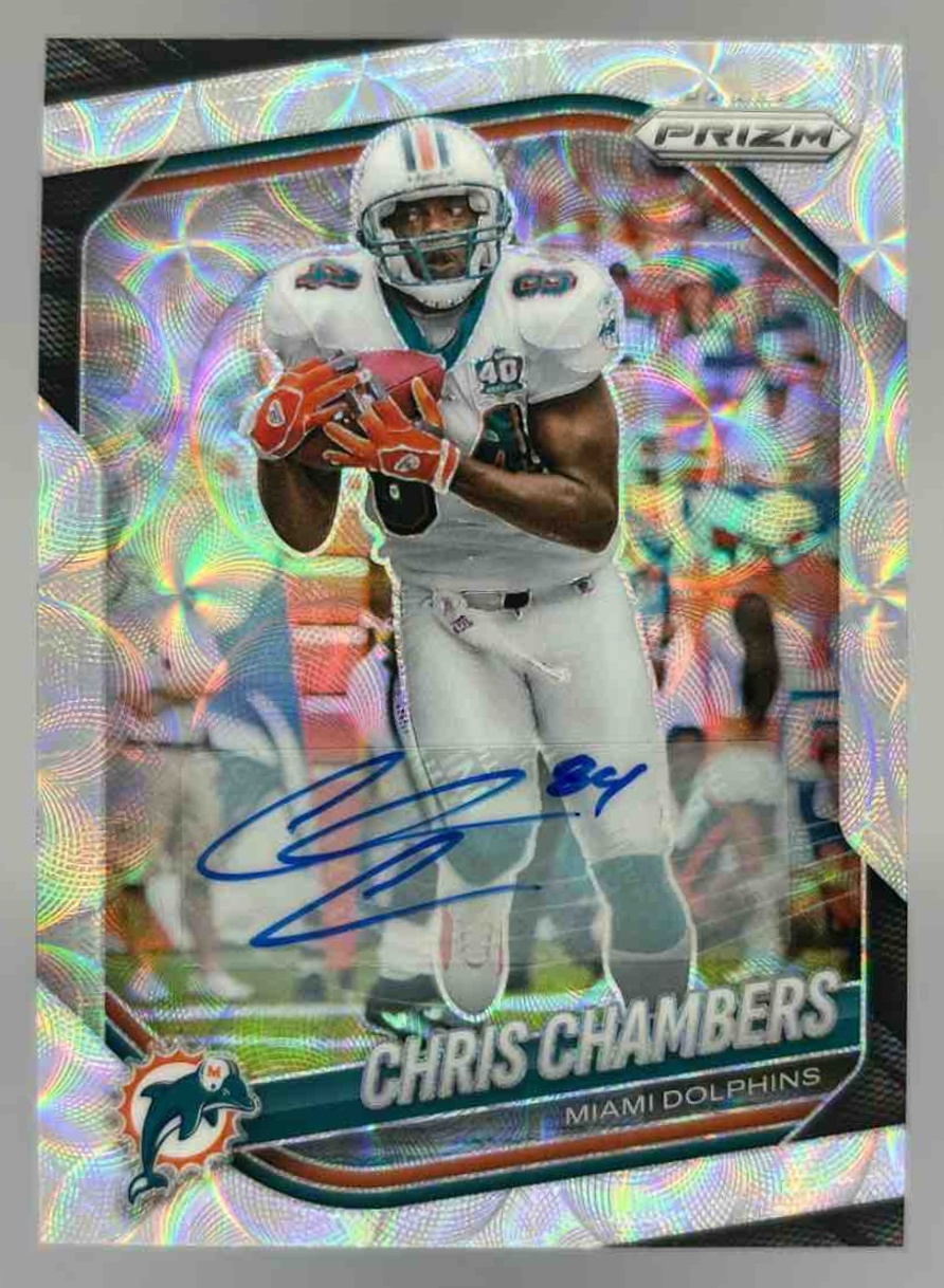 Card image for 2025 Panini Football Prizm Chris Chambers Choice Auto /25 #107 Miami Dolphins